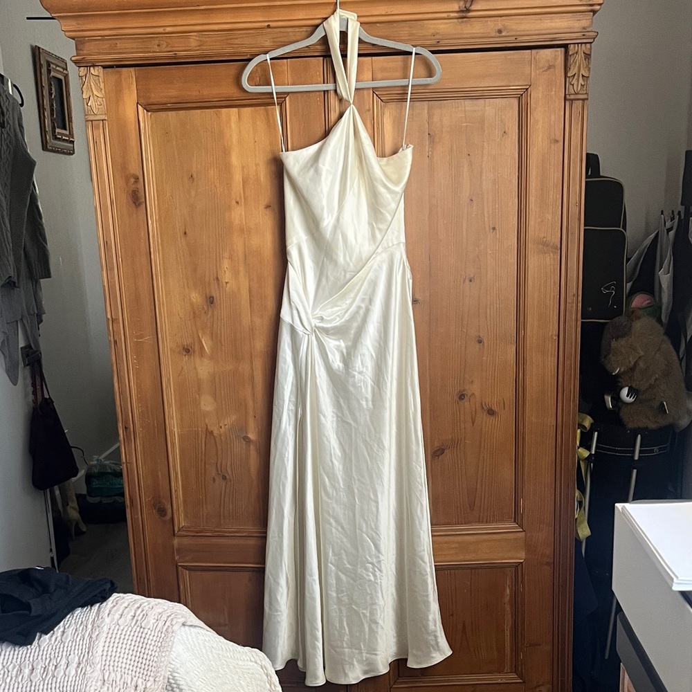 ABS Allen Schwartz Cream Backless Dress